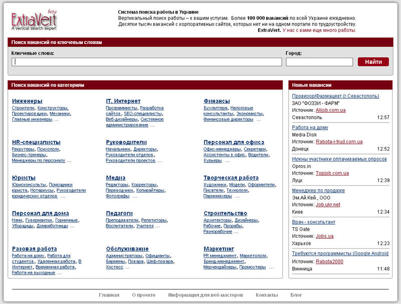 Началось публичное бета-тестирование сервиса поиска работы ExtraVert