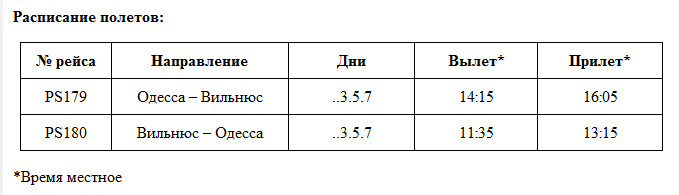 МАУ возобновляет полеты между Одессой и Вильнюсом