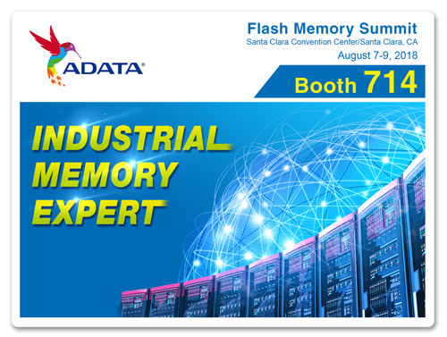 ADATA продемонстрирует новейшие индустриальные и коммерческие решения на Flash Memory Summit 2018